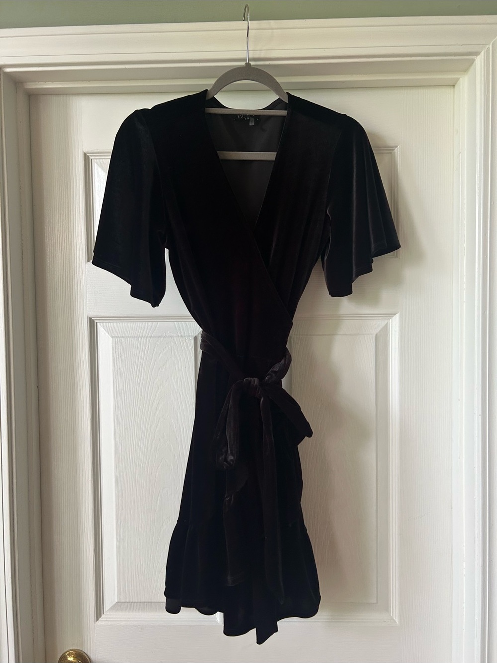 1. State Black Velvet Dress with waist tie